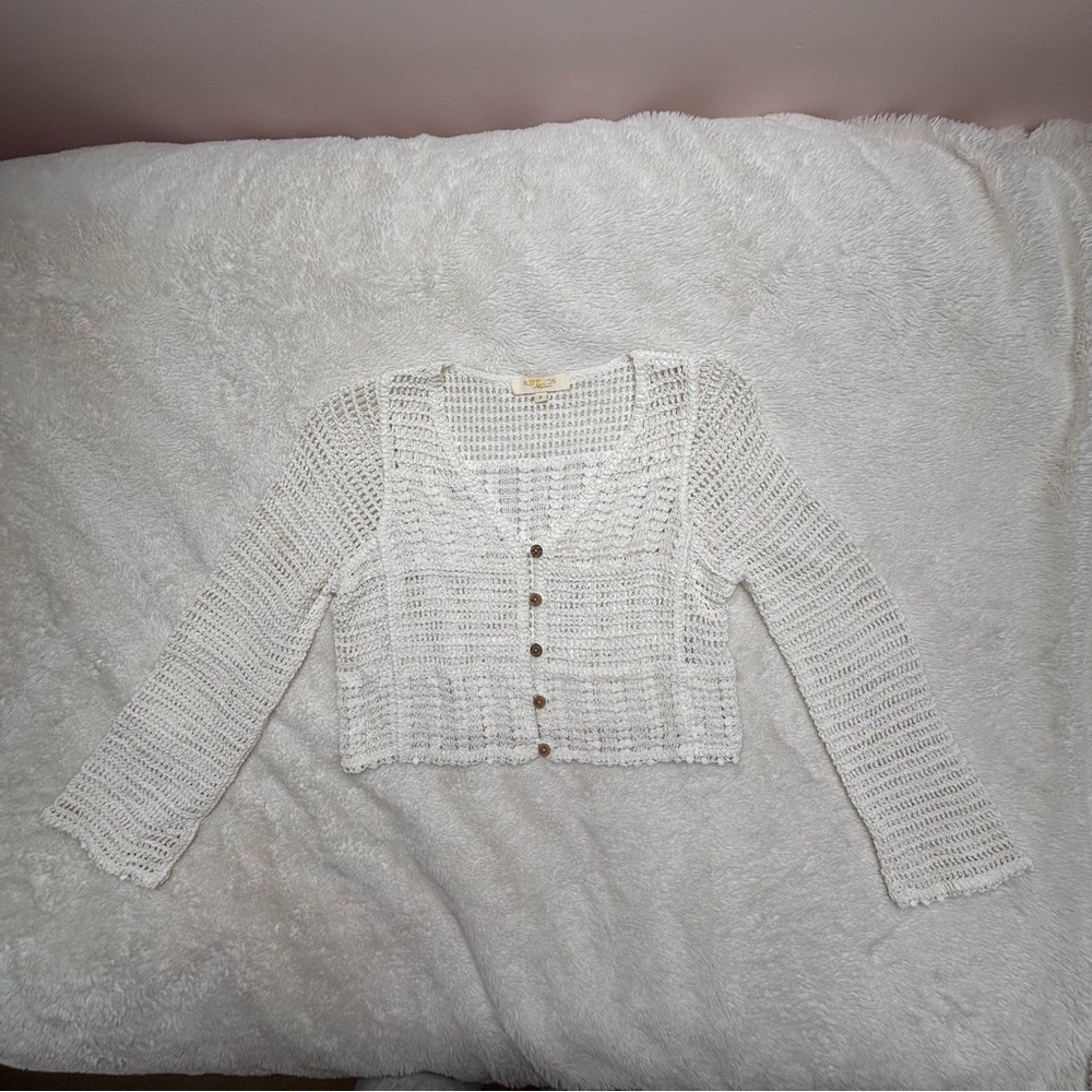Rebellion White Cardigan Sweater